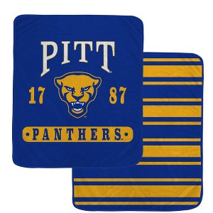 NCAA Pitt Panthers Varsity Plaque Double Sided Royal Plush Blanket - 1 of 1