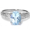 Pompeii3 2ct Oval Blue Topaz Vintage Engagement Ring 10K White Gold - 2 of 4