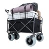 FURNIinspire Outdoor Serving Carts Heavy Duty 500lb Capacity Beach Wagon Foldable Utility Cart for Camping, Black, 37.4"*23.03"*38.98" - 3 of 4