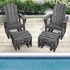 Hyleory HDPE Adirondack Rocking Chair with Ottoman Set - All-Weather Outdoor Patio Furniture, Durable Woodgrain Finish, Comfort-Contoured Seat - 2 of 4