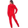 ADR Women's Plush Fleece One Piece Hooded Footed Zipper Pajamas, Soft Adult Jumpsuit PJs with Hood - 2 of 4