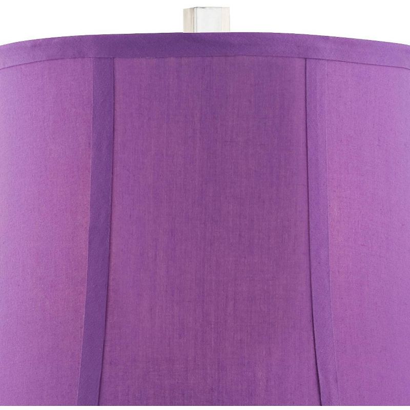 360 Lighting Bijoux Modern Table Lamps 25 1/2" High Set of 2 Clear Stacked Gem Purple Bell Shade for Bedroom Living Room Bedside Nightstand Office, 3 of 12