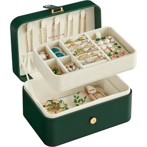 Travel Jewelry Case, 2-Layer Jewelry Holder Organizer, Portable Versatile Earring Storage - 1 of 4