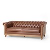 78.75" Rolled Arms 3-Seat Sofa with Wooden Legs and Pull-Tab Backrest for Living Room or Bedroom - 2 of 4