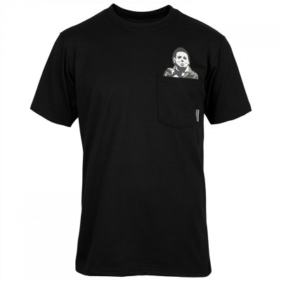 Mens Halloween Michael Meyers Pulldown Pocket T-Shirt