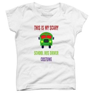 Girl's Design By Humans Halloween School Bus Driver Costume By TeeShirtMadness T-Shirt - 1 of 3