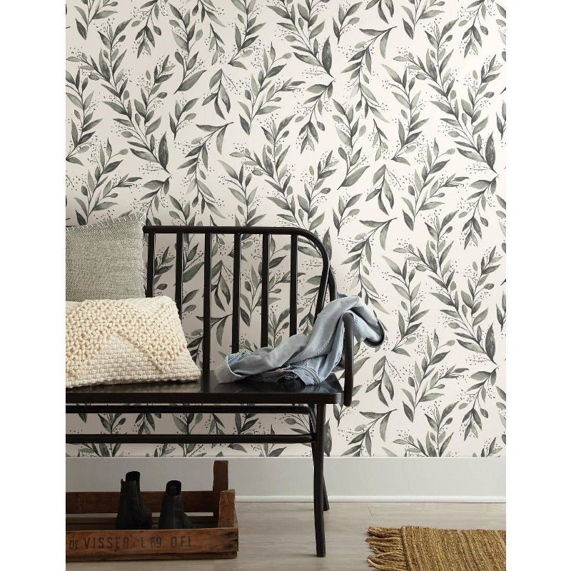 RoomMates Olive Branch Magnolia Home Wallpaper Gray, 3 of 10