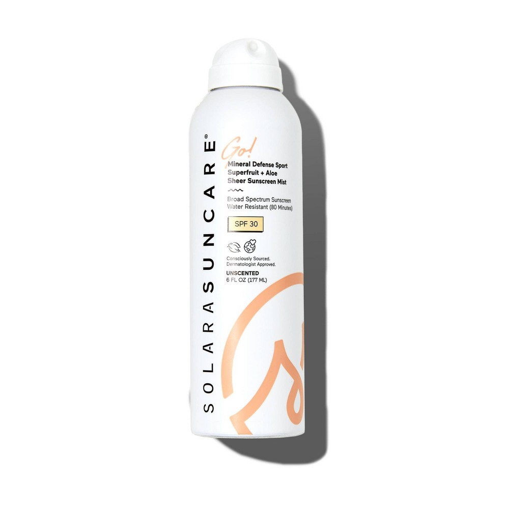 Photos - Cream / Lotion Solara Suncare Mineral Defense Sport Sheer Sunscreen Mist - SPF 30 - 6 fl