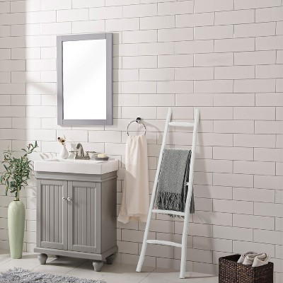 White Solid Wood 5-Rung Blanket Ladder