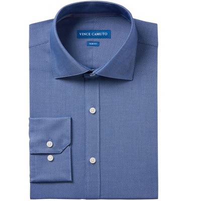 Vince Camuto Mens Cerulean Square Button Down Dress Shirt