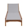 Christopher Knight Home Coloma Outdoor Mesh and Acacia Wood Armless Adjustable Chaise Lounge with Wheels - 4 of 4