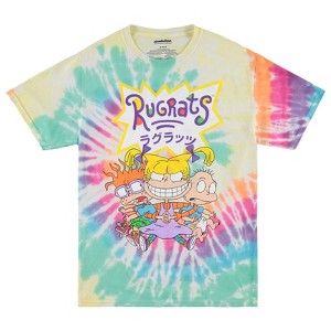Mens Nickelodeon 90's Classic Shirt - Tie Dye Rugrats, Reptar, Ren & Stimpy, and Hey Arnold - Vintage Tie Dye T-shirt - 1 of 4