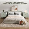 Wooden 30" Tall Fluted 3 Drawer Dresser for Bedroom with Gold Metal Handles & Anti-Tipping Device - 3 of 4