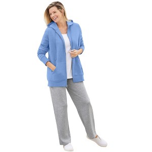 Woman Within Better Fleece Zip-Front Hoodie - 1 of 4