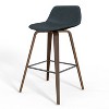 CAVINAS Linen/Faux Leather Counter Height Bar Stools Set of 2,Bent Wood Counter Stools with Chrome Footrest,Armless Barstools for Kitchen Island - 4 of 4