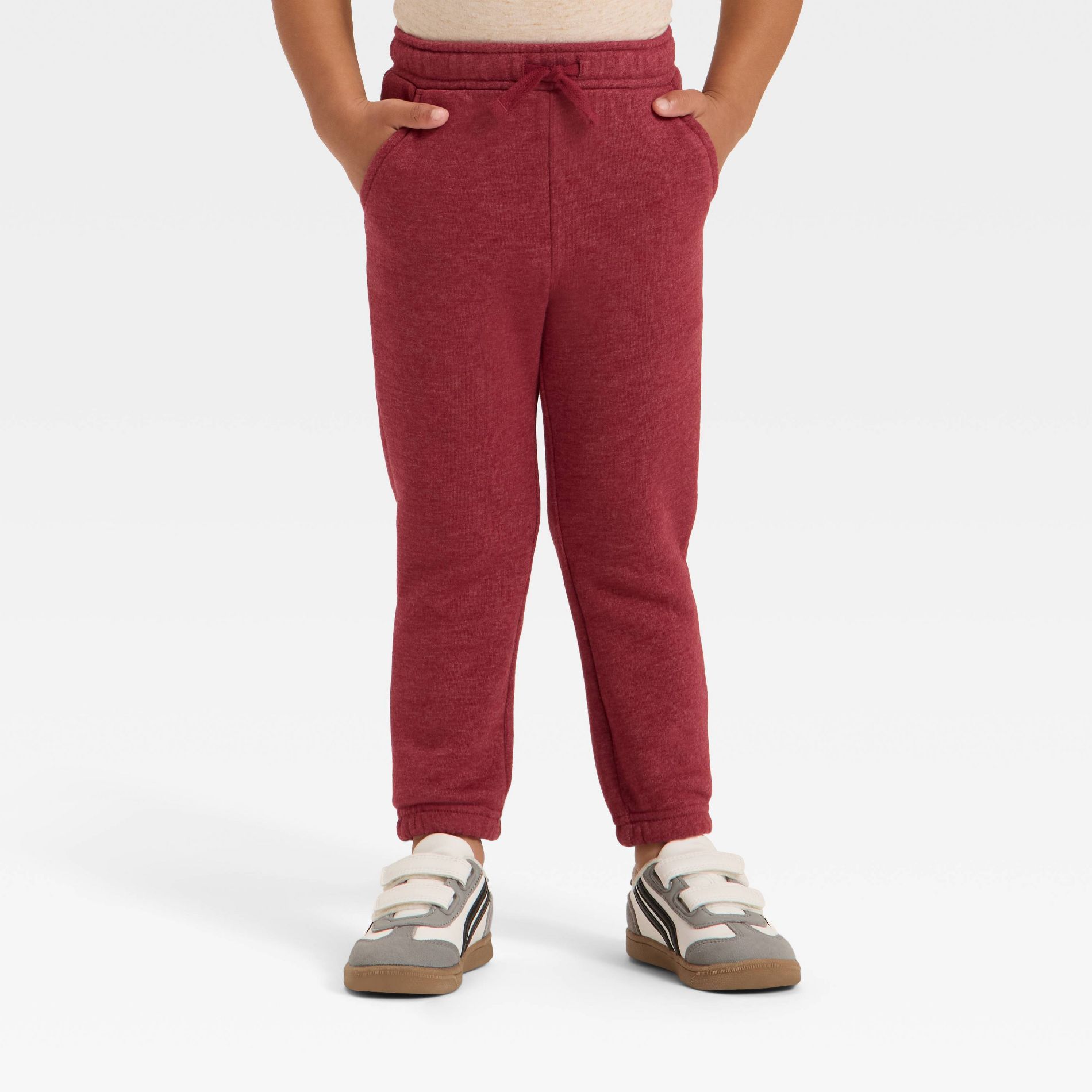 Toddler Boys' Fleece Jogger Pants - Cat & Jack™ Maroon 3T