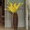 Uniquewise Antique Cylinder Style Floor Vase For Entryway or Living Room, Bamboo Rope, Brown 26" Tall - 2 of 4