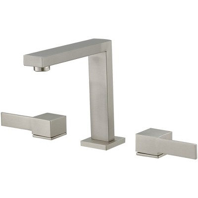 BWE 8 in. Widespread Double Handle High-Arc Bathroom Faucet Water-Saving With Drain Kit