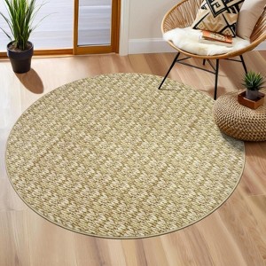 Modern Washable Area Rug, Non Slip Stain Rsistant Braided Print Carpet, Throw Mat for Bedroom Living Room Dining Room Home Decor - 1 of 4