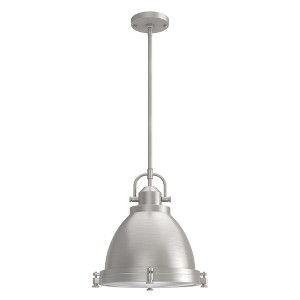 Hunter 14" Bridgemoor Ceiling Light Brushed Nickel Finish - Modern Industrial 2-Bulb Pendant for Farmhouse Style Spaces - 1 of 2