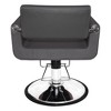 Chromium Brooklyn Professional Salon Styling Chair with High Density Foam Cushions and Steel Construction for Hair Cutting, Styling, and Perms, Gray - 3 of 4