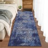 Vintage Distressed Area Rug, Machine Washable Rug for Living Room, Non-Slip Non-Shedding Floral Carpet, Low Pile Stain Resistant Rug - 3 of 4