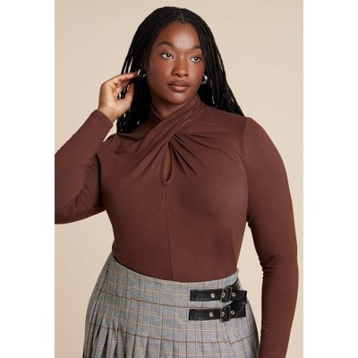 ELOQUII Keyhole Twist Drape Top