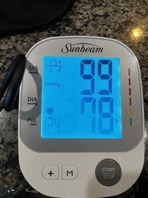Sunbeam Upper Arm Blood Pressure Monitor with Batteries 16985 - The Home  Depot