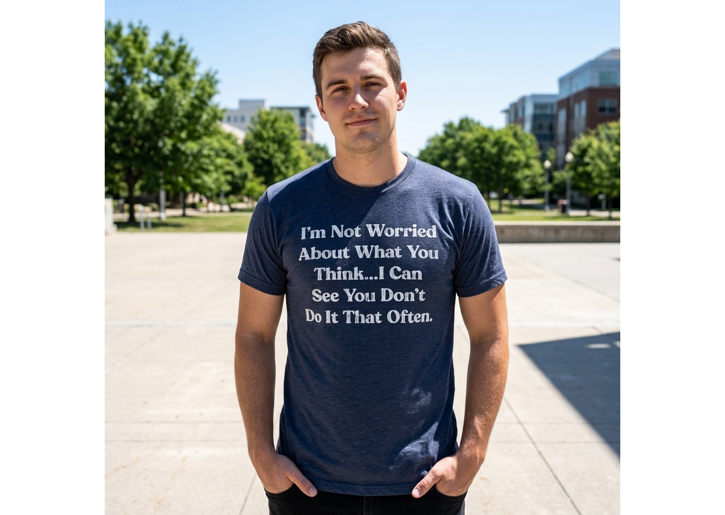 Мужская футболка Crazy Dog T-Shirts, Inc. Funny T Shirts Im Not Worried About What You Think I Can See You Dont Do It That Often Tee for Men - Crazy Dog T Shirt With Sarcastic — фото 3