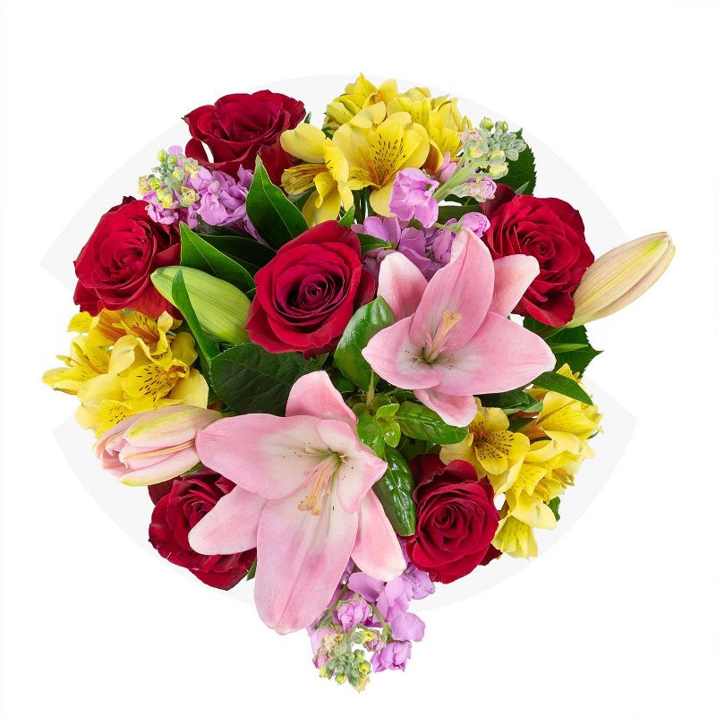 Fresh Cut Easter Garden Rose Flower Bouquet - Spritz&#8482; (Colors and Flowers May Vary), 5 of 10