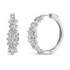 .925 Sterling Silver 1/2 Cttw Diamond Floral Motif Hoop Earrings - 4 of 4