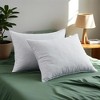 Peace Nest Set of 2 Medium-Firm Goose Feather Bed Pillows with Quilted Cover - 2 of 4