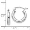 Black Bow Jewelry 3mm, 14k White Gold Classic Round Hoop Earrings, 15mm (9/16 Inch) - 3 of 4