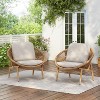 Christopher Knight Home Celine Bohemian Outdoor Papasan Style Wicker Lounge Chair with Cushions (Set of 2) - 2 of 4