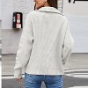 Clearlove Pullover Sweaters for Women Loose Quarter Zip Sweater Turtleneck Long Sleeve Cable Knit Winter Clothes - 2 of 4
