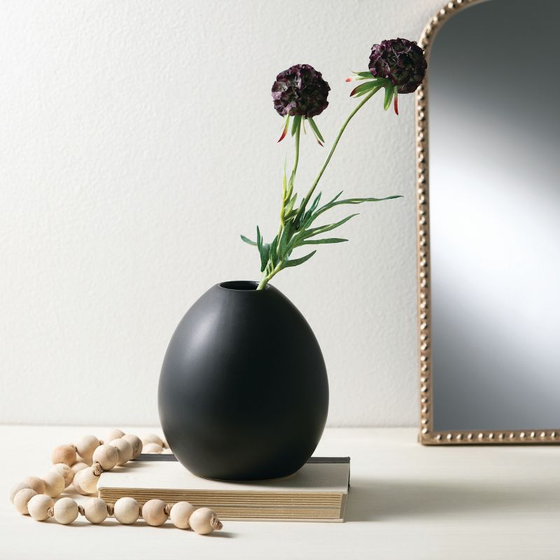 Sullivans Modern Matte Black Oval Vase; 7.5" Tall, 3 of 8