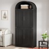 Kitchen Pantry Cabinet, Arched Bookshelf Bookcase Pantry Storage Cabinet with Doors and Shelves,71“ Tall Food Pantry Funiture 5 Tier Kitchen Cabinets - 4 of 4