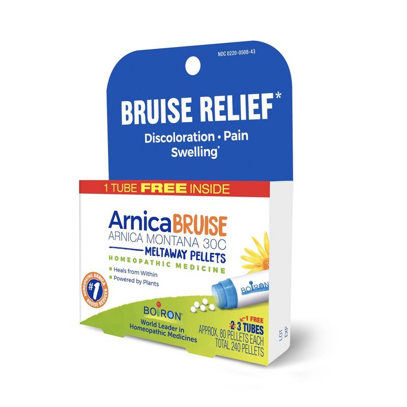 Boiron Arnica Bruise 3 MDT Homeopathic Medicine For Bruise Relief  -  3 Tubes Pellet, 4 of 5