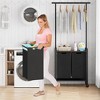 Section Laundry Sorter with Extendable Hanging Bar - Heavy Duty Rolling Basket with Lockable Wheels & Shelf for Organized Laundry Room Storage - 2 of 4