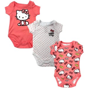 Hello Kitty Infant Girls' 3-Piece Short Sleeve Bodysuit Sets - 1 of 4