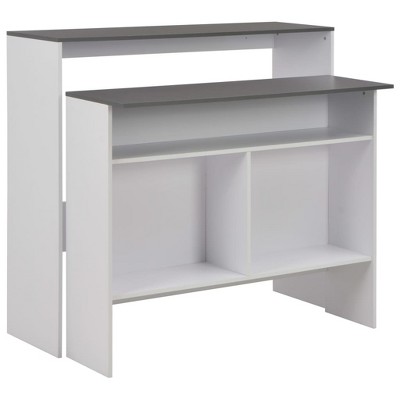 vidaXL Bar Table with 2 Table Tops White 51.2"x15.7"x47.2"