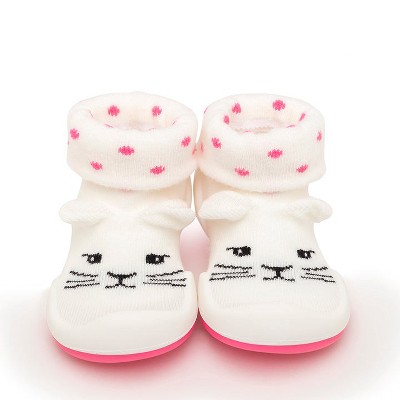 Komuello Baby Girl First Walk Sock Shoes Pink Cats : Target