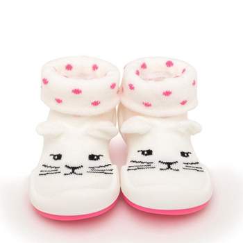 Komuello Baby Girl First Walk Sock Shoes Pink Cats