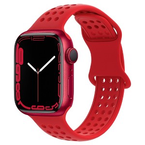 HTUTWOO Apple Watch Band, Breathable Silicone Sport Wristband Strap 38/40/41/42/44/45/46/49mm for iWatch Series 10 9 8 7 6 5 4 3 2 1 Ultra SE - 1 of 4