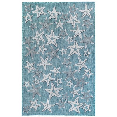 3'3"x4'11" Rectangle Indoor and Outdoor Area Rug Blue - Liora Manne