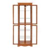 6-Tier Lighted Glass Display Cabinet with Adjustable Shelves and Wood Frame, Curio Storage Case for Living Room or Kitchen-3irtyhousy - 3 of 4