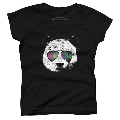 Girl's Design By Humans Old School Panda By clingcling T-Shirt