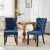 Set of 2 Modern High-End Tufted Linen Upholstered Dining Chair, Solid Rubberwood Chair with Wood Legs and Nailhead Trim - ModernLuxe - image 4 of 4