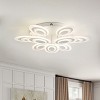 Modern LED Ceiling Light 55W Flush Mount, White Petal Ring Fixture for Bedroom Living Room, Dimmable - 2 of 4