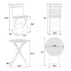 3-Piece Folding Bistro Set, Foldable Patio Table & 2 Chairs with Premium Frame for Outdoor Garden, Balcony, and Patio - 4 of 4